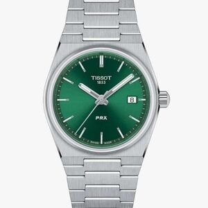 Tissot PRX Silver and Green Watch